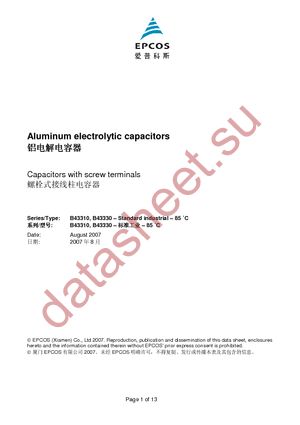 B43310A5109M000 datasheet  